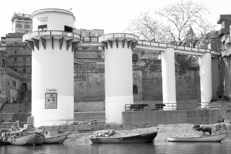 Sewage pumping station at Jalasen Ghat on the bank of river Ganga in Varanasi, Uttar Pradesh
